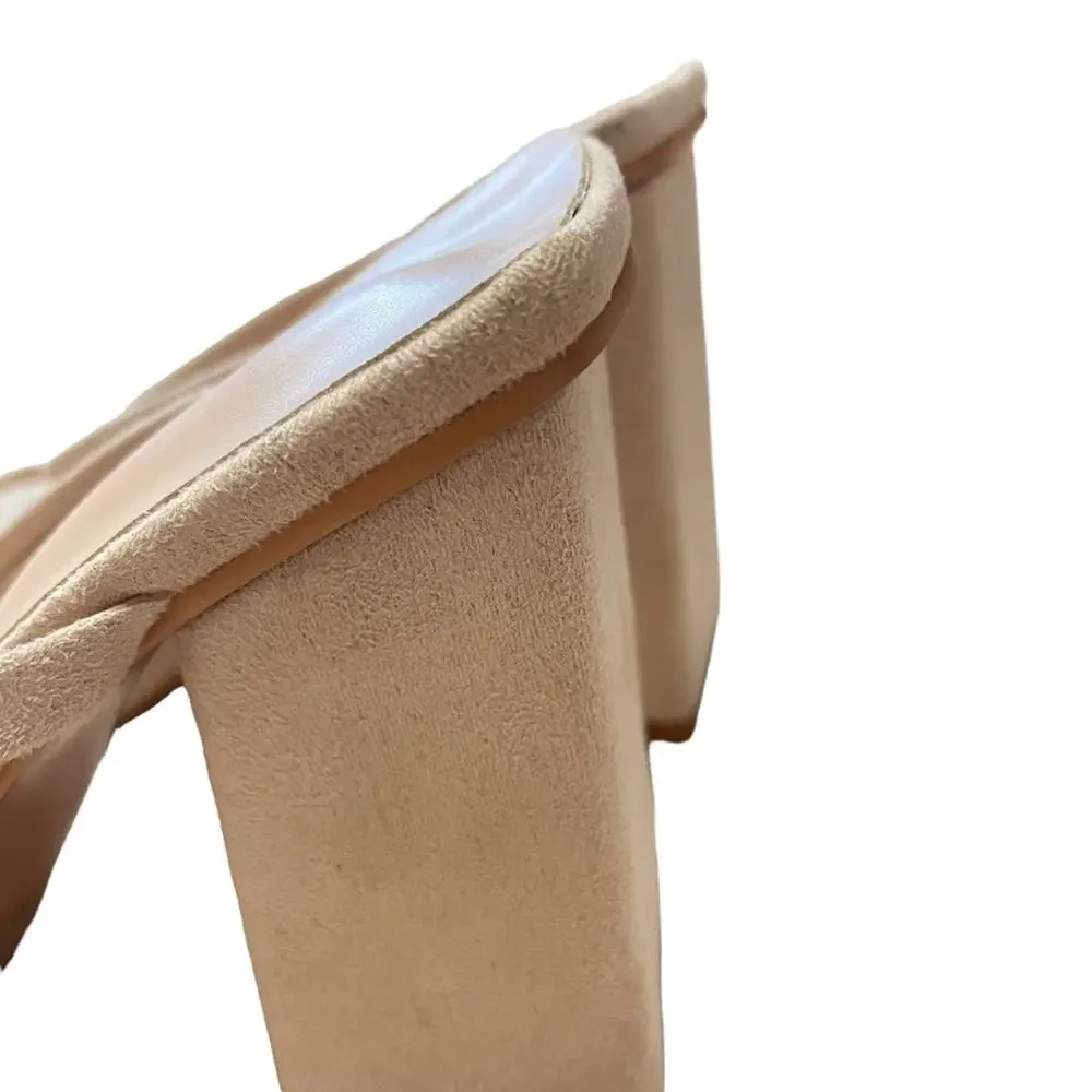 Pretty Little Thing Strappy Square Toe Block Heel Sandals Size 6 New‎
